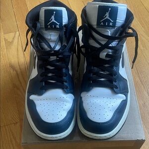 Jordan Black, dark Navy, and White High-Top Sneakers size 13 men’s